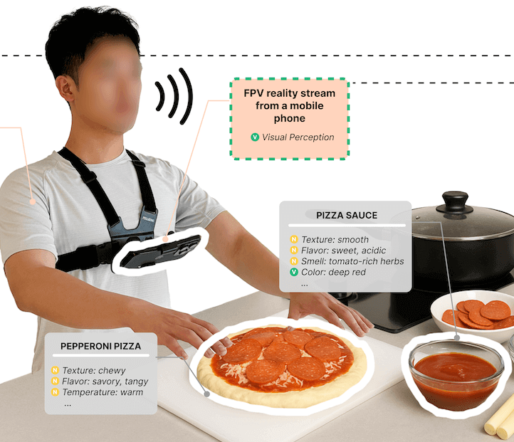 AROMA system showing a wearable camera monitoring cooking environment